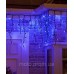 Вул. БАХРОМА 100 LED 5м*0,6м, чорний каучук 3.3мм, синій+ FLASH