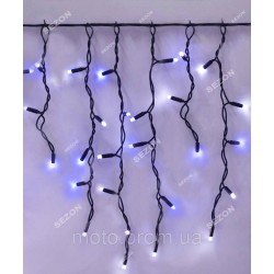 Вул. БАХРОМА 100 LED 5м*0,6м, чорний каучук 3.3мм, синьо- білий