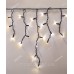 Вул. БАХРОМА 160 LED 5м*0,7м, чорний каучук 3.3мм, білий теплий+FLASH
