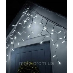 Вул. БАХРОМА 100 LED 5м*0,6м, білий каучук 3.3мм, білий+FLASH