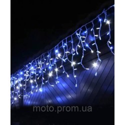 Вул. БАХРОМА 100 LED 5м*0,6м, білий каучук 3.3мм, синьо-білий