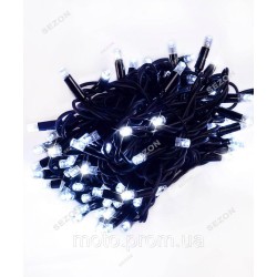 Вулична 100 LED 10м, чорний каучук 2,2мм, білий+ FLASH