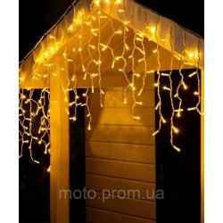 Вул. БАХРОМА 100 LED 3м*0,7м, білий каучук 3.3мм, теплий блий (з режимами)