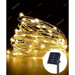 РОСА на соняч батареї 200 LED, 20м, теплий білий