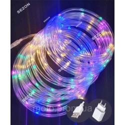РОСА в силіконовій трубці 100 LED, 220В 10м, мульті RGB