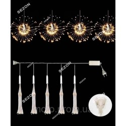 Гірлянда 1000LED пучок-фейерверк 5штук, 3м*0,6м білий теплий Гірлянда 1000LED пучок-фейерверк 5штук, 3м*0,6м білий теплий
