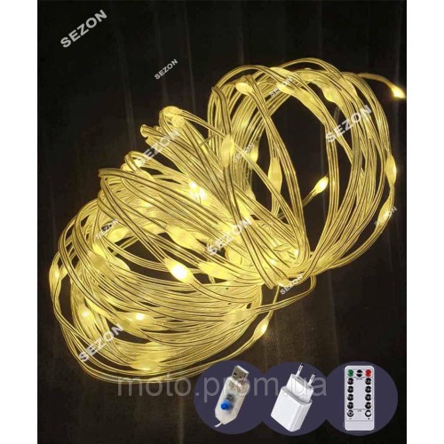 РОСА люкс100 LED (крупная лампочка) 10м, теплий білий