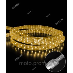 КВАДРАТНИЙ дюралайт 3-жильн LED 10м, теплий білий
