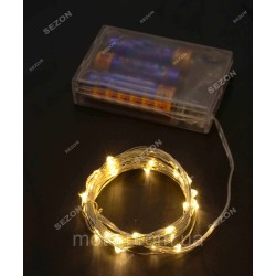 Роса на батарейках 30 LED, 3м, білий теплий