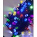РУБІН 200 LED чорний провід 13м мульті (3-колірна лампочка (60)