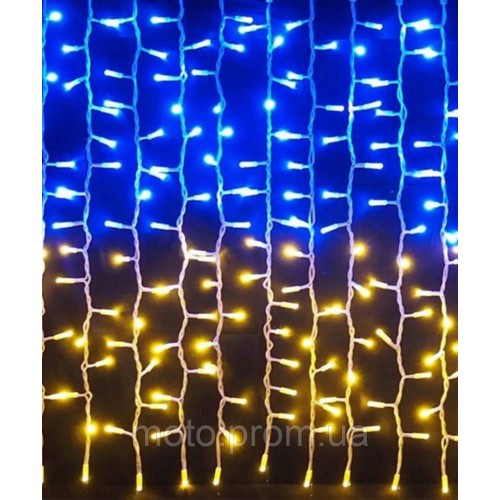 Водоспад 480 LED 3м*3м (8 режимів+ статичн), жовто- синій
