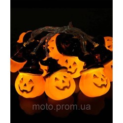 Фігурки 10 LED ХЕЛОУІН- КАПЕЛЮХ 4м, теплий білий