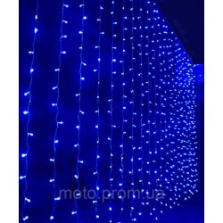 Штора 200 LED 3м*2м, (12 ліній) синя Штора 200 LED 3м*2м, (12 ліній) синя