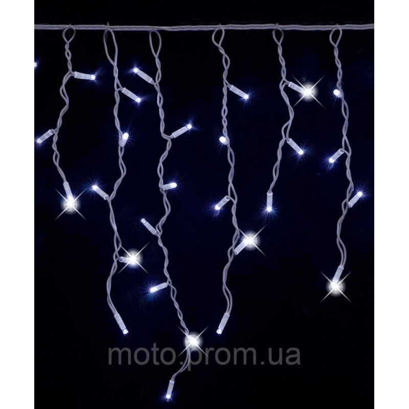 Вул. БАХРОМА 100 LED 3м*0,7м, білий каучук 3.3мм, блий (з режимами)