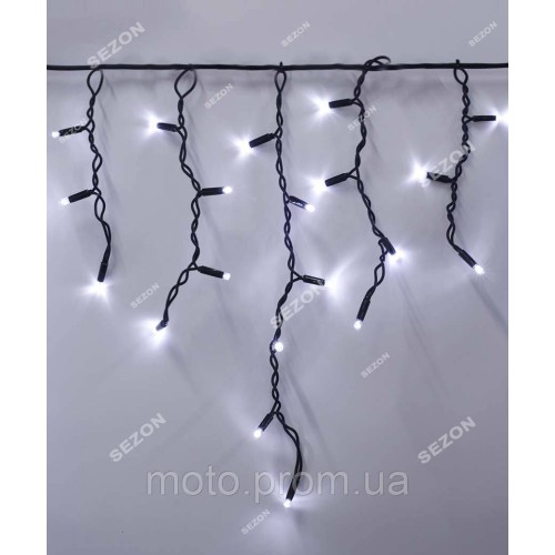 Вул. БАХРОМА 150 LED 10м*0,6м, чорний каучук 3.3мм, білий