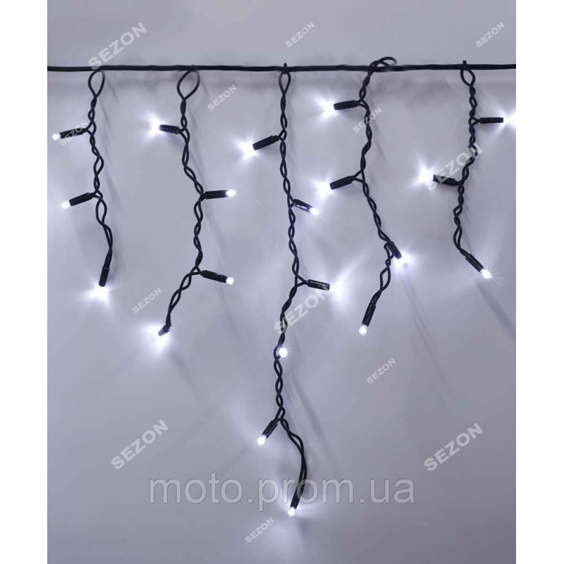 Вул. БАХРОМА 150 LED 10м*0,6м, чорний каучук 3.3мм, білий