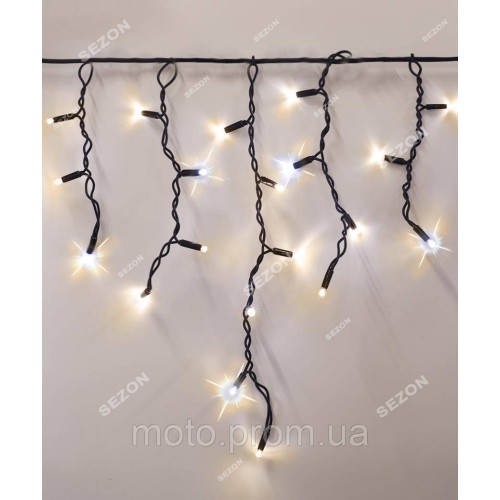 Вул. БАХРОМА 150 LED 10м*0,6м, чорний каучук 3.3мм, білий теплий