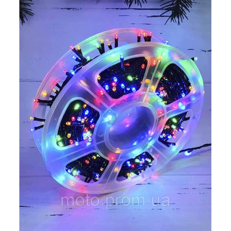 Катушка, вулична 400LED 40м, чорний ПВХ 2мм ІР44, мульті (10)