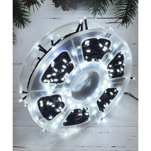 Катушка, вулична 400LED 40м, чорний ПВХ 2мм ІР44, білий (10)