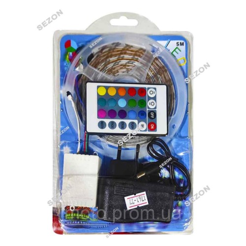 LED стрічка 3528, 5м с пультом, RGB