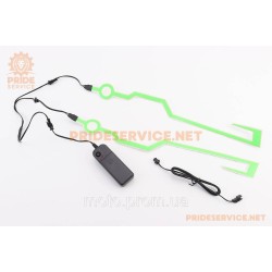 Подсветка LED на мото шлем, 3 режима, зелёная (без батареек) Подсветка LED на мото шлем, 3 режима, зелёная (без батареек)