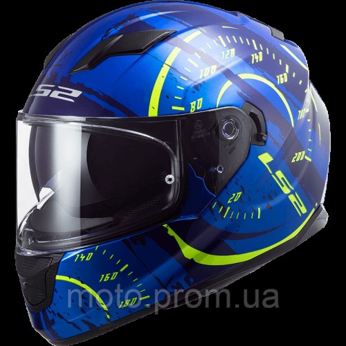 LS2 FF320 Stream Evo Tacho Blue Hi-Vis Yellow (L) XL