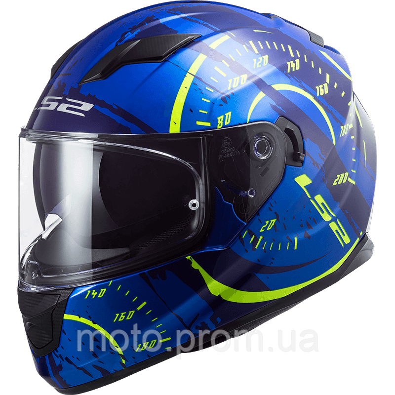 LS2 FF320 Stream Evo Tacho Blue Hi-Vis Yellow (L) XL