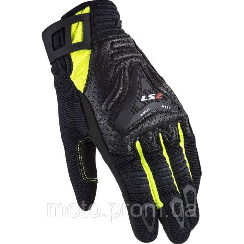 LS2 All Terrain Lady Gloves Black Hi-Vis Yellow (L)