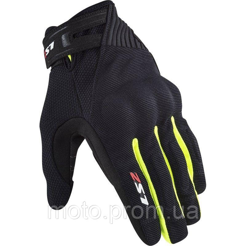 LS2 Dart 2 Man Gloves Black Hi-Vis Yellow (L)