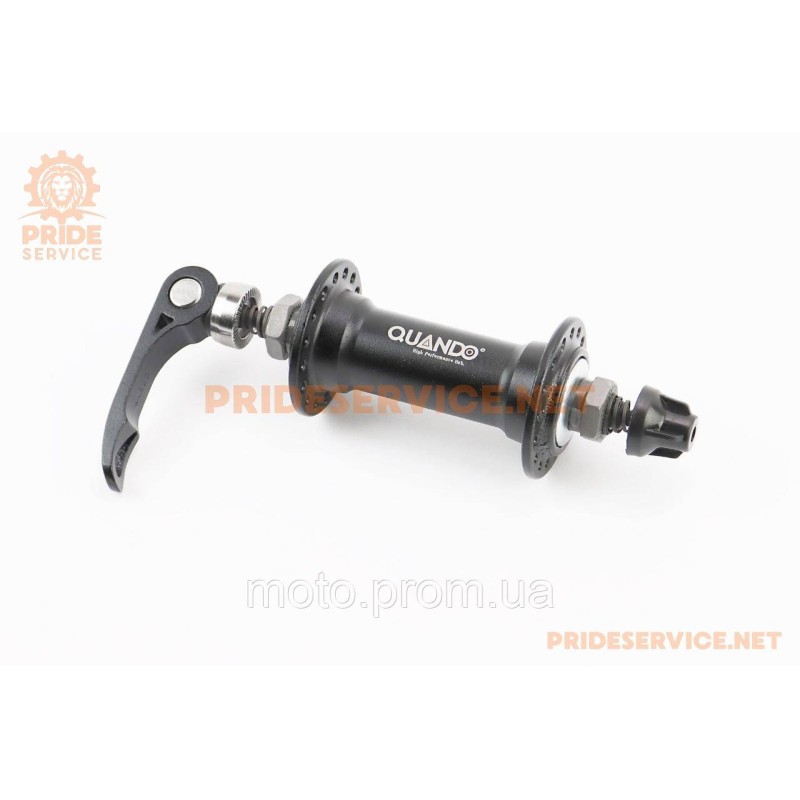 Втулка передняя MTB алюминиевая 14Gx32H, V-brake, крепл. эксцентрик, чёрная KT-A15F