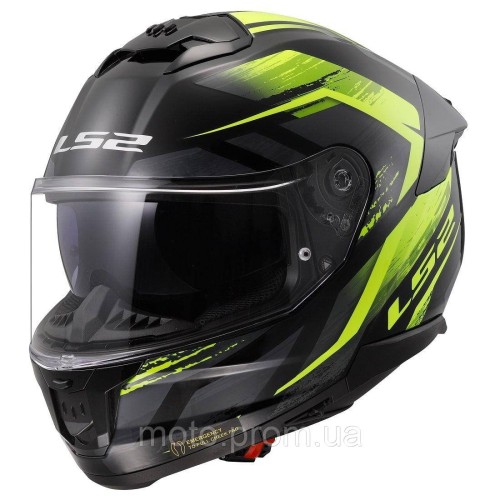 LS2 FF808 Stream 2 Fury Black Hi-Vis Yellow (L) XXL