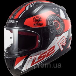LS2 FF353 Rapid Stratus Gloss Black Red Silver (XL)