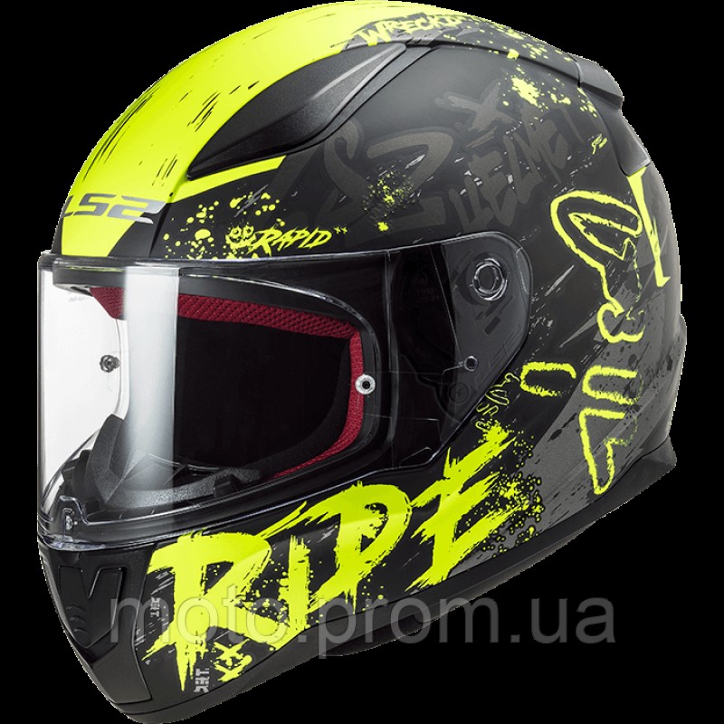 LS2 FF353 Rapid Naughty Matt Black Hi-Vis Yellow (XXL)