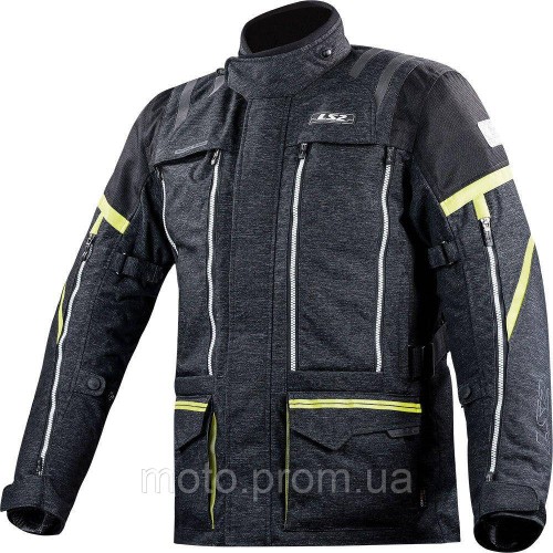 LS2 Nevada Man Jacket Black Hi-Vis Yellow (XL)