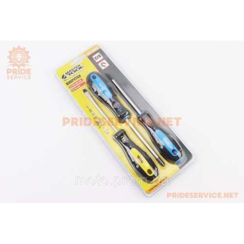 Отвёртки магнитные набор 3шт PH1/PH2/SL5x100мм (40-1504)