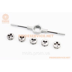 Набір плашок з тримачем d-M4/M5/M6/M8/M10 (15-0406)