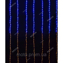 Водоспад 360 LED 3м*1,2м, жовто-синій Водоспад 360 LED 3м*1,2м, жовто-синій