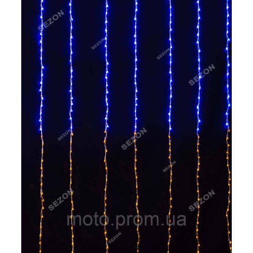 Водоспад 360 LED 3м*1,2м, жовто-синій