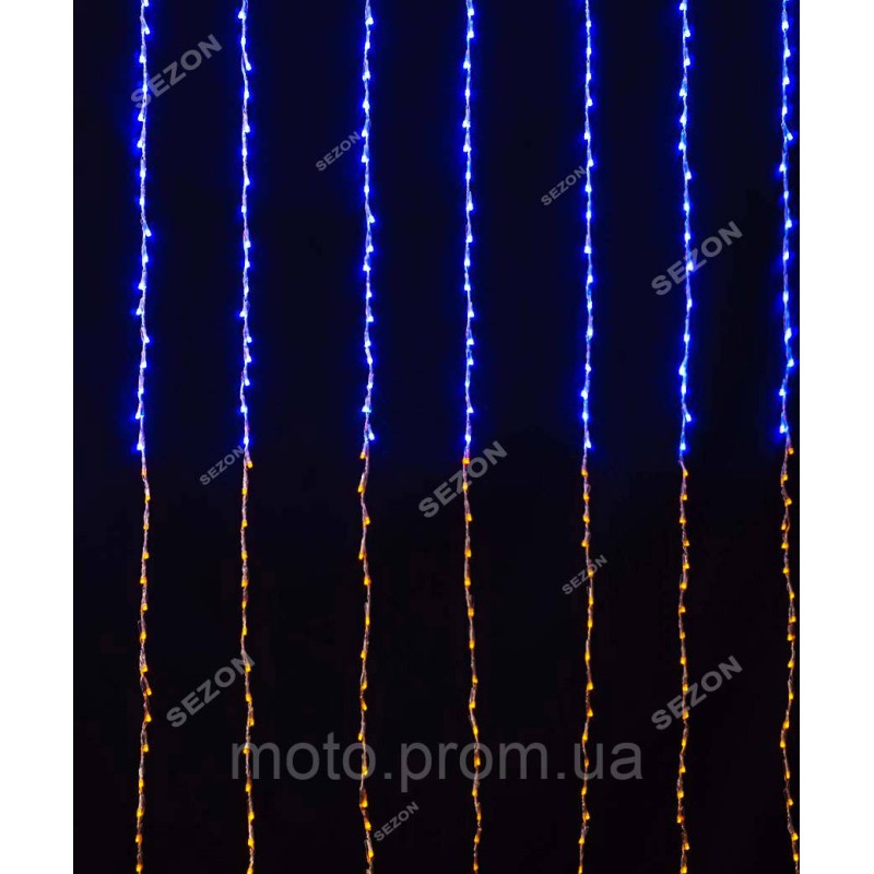 Водоспад 360 LED 3м*1,2м, жовто-синій