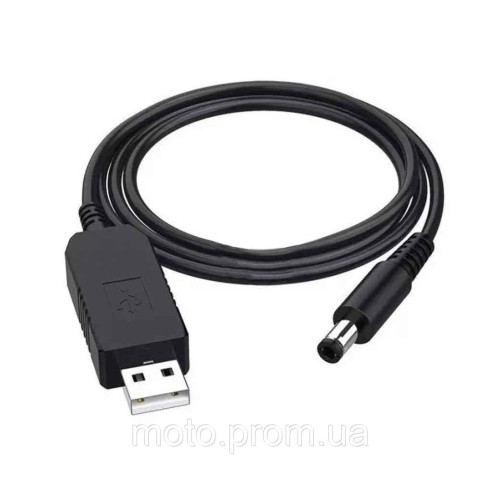 Кабель живлення 6V, USB - DC 5.5/2.1mm, чорний