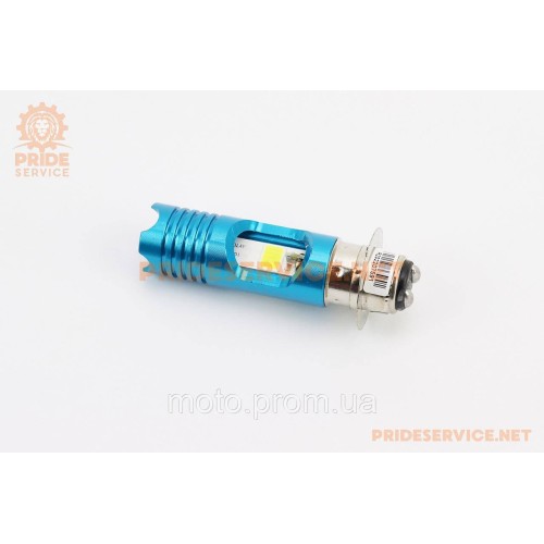 Лампа фары диодная P15D-25-1 - LED-2+1 синяя подсветка (синяя)