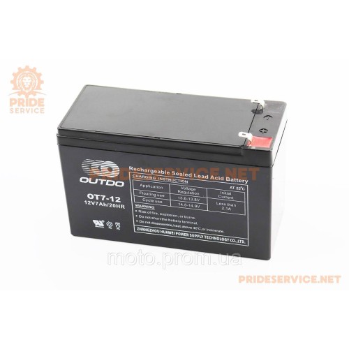 Акумулятор 12V7Ah OT7-12 кислотний (L151*W65*H94мм) для ДБЖ, іграшок та ін., від 4шт -5%