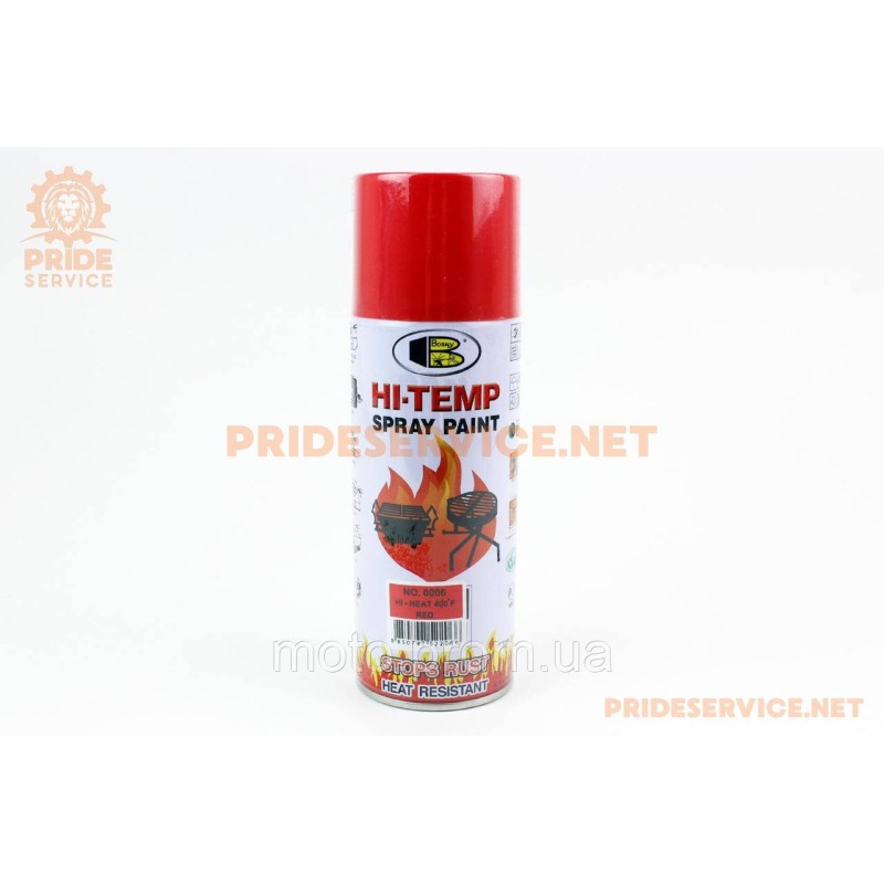Краска акриловая жаростойкая, красный, Аэрозоль 400ml (№0006)