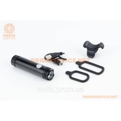 Ліхтар передній 1 діод 120 lumen алюмінієвий, Li-ion 3.7V 600mAh зарядка від USB, вологозахисний, чорний JY-7012F Ліхтар передній 1 діод 120 lumen алюмінієвий, Li-ion 3.7V 600mAh зарядка від USB, вологозахисний, чорний JY-7012F