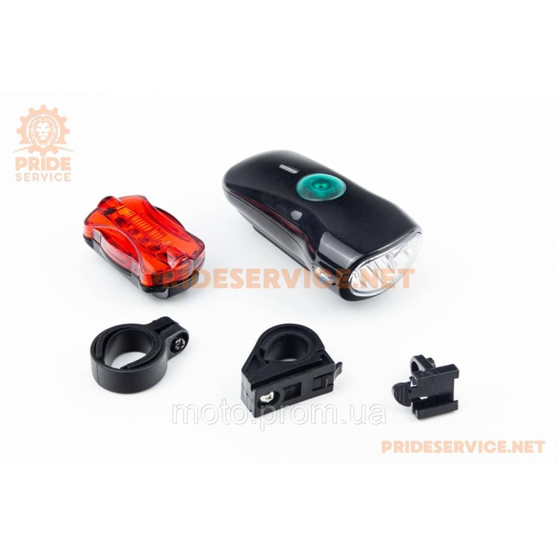 Ліхтар передній 4 діода+задній 5 діодів к-кт, JY-822C+004T (без батарейок)