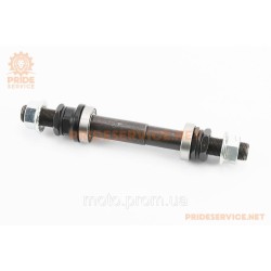 Ось задняя BMX М14х170мм, пром-подшипники (15х28х7) 6902 2RS, крепл. гайка, чёрная Ось задняя BMX М14х170мм, пром-подшипники (15х28х7) 6902 2RS, крепл. гайка, чёрная