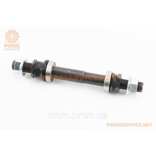 Ось задняя BMX М14х170мм, пром-подшипники (15х28х7) 6902 2RS, крепл. гайка, чёрная