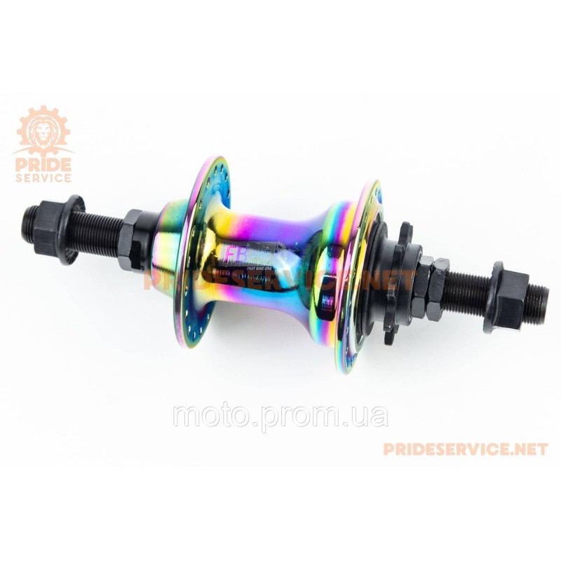 Втулка задня BMX алюмінієва 14Gx36H драйвер 9т, 4 пром-підшипники 6902 2RS, вісь 14мм, кріпл. гайка, хамелеон FB-B17RB