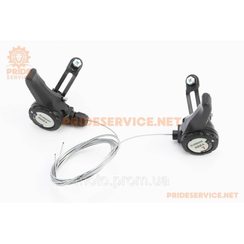Переключатели (манетка) 3x7 скоростей, чёрные YD-K25