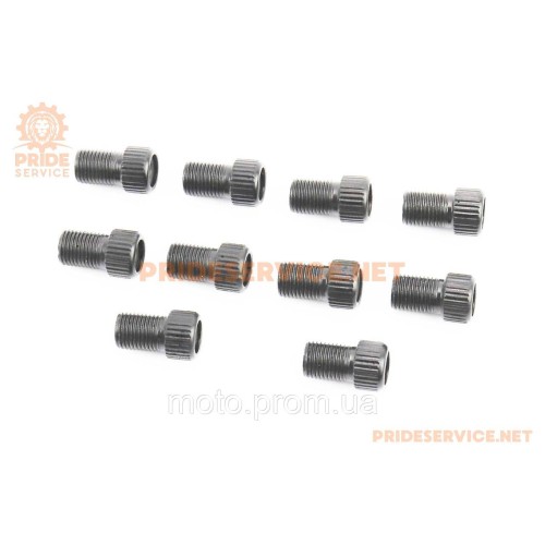 Переходник шланга насоса с резинкой (золотник Schrader AV-Presta FV) 10шт к-кт, чёрные
